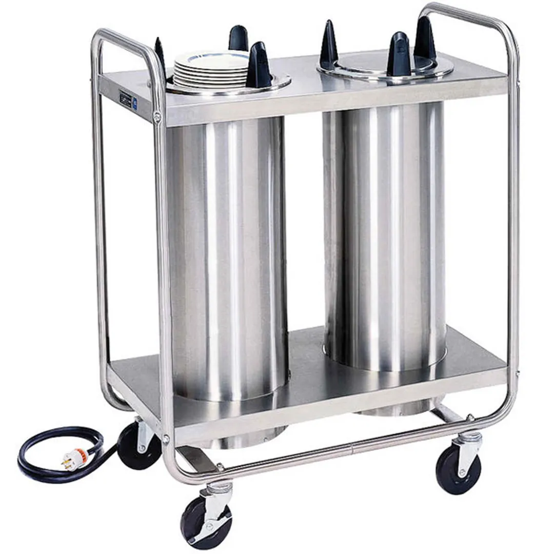 Lakeside 8208 Mobile Open Base 2-Stack Dish Dispenser w/ 8-1/8" Dia. Dish Size, Heated