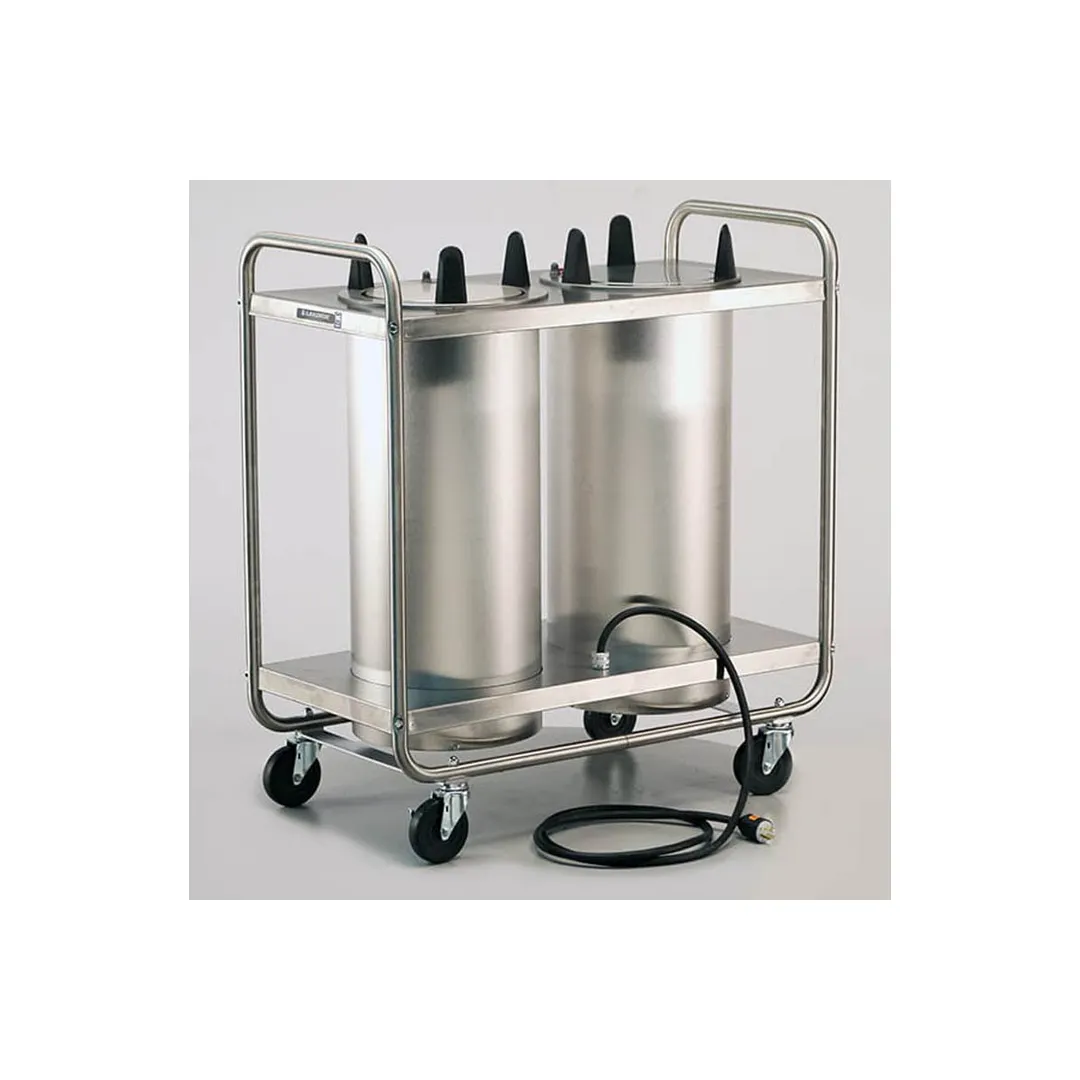 Lakeside 8210 Mobile Open Base 2-Stack Dish Dispenser w/ 10-1/8" Dia. Dish Size, Heated