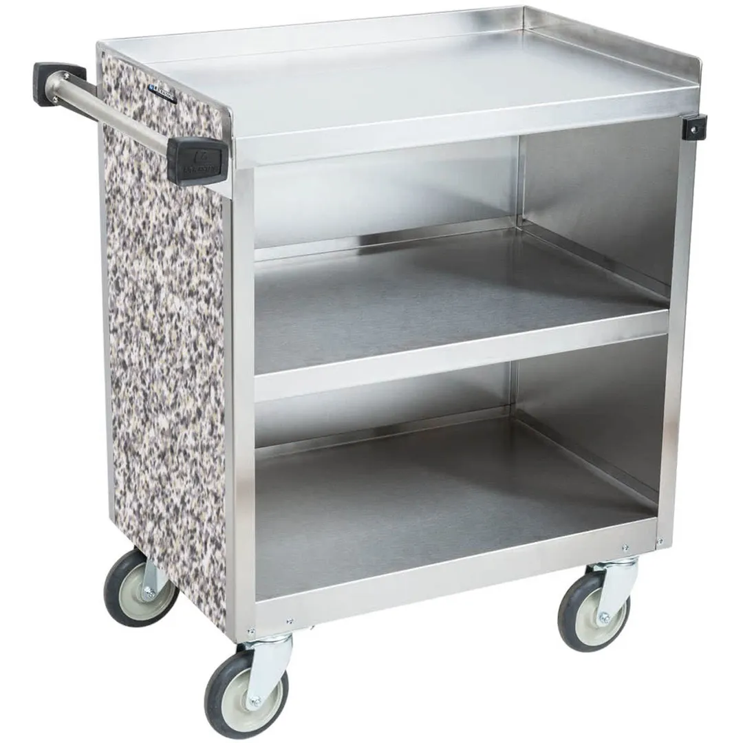 Lakeside 822 31" Metal Bus Utility Transport Cart w/ (3) Shelf, Stainless Steel 