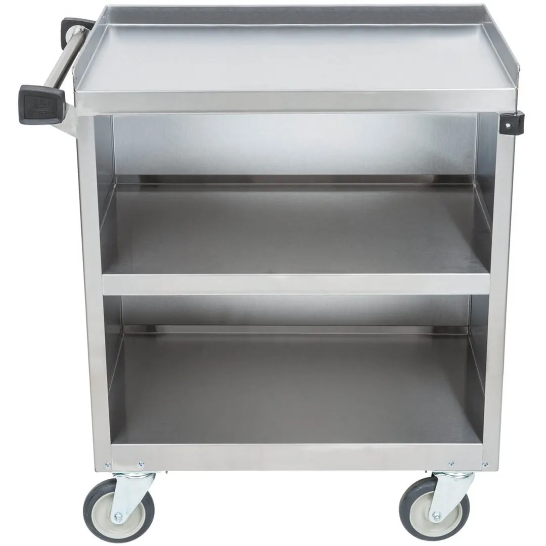 Lakeside 822 31" Metal Bus Utility Transport Cart w/ (3) Shelf, Stainless Steel 