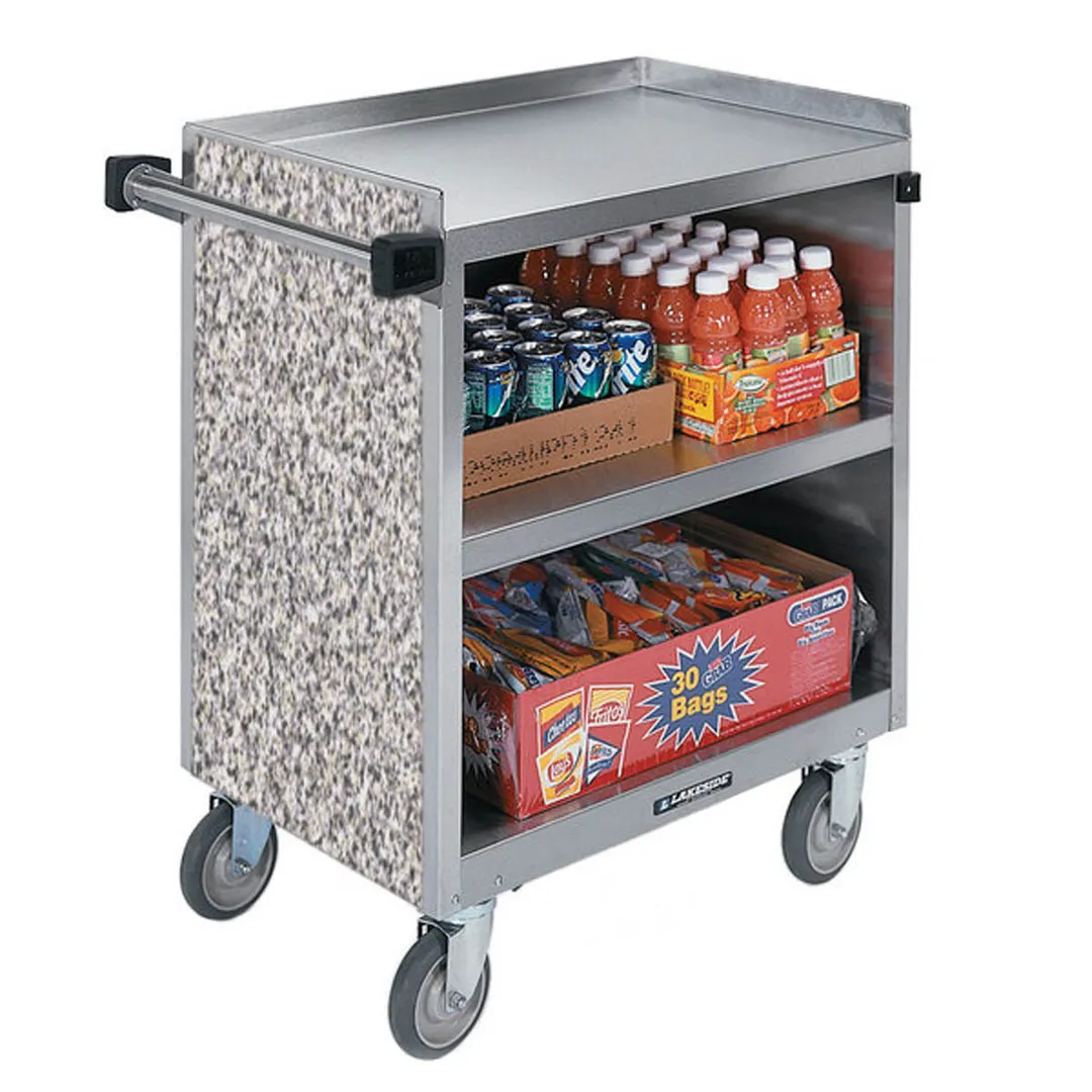 Lakeside 844 3 Shelf Stainless Steel Enclosed Bus Utility Cart - 700 lb. Capacity