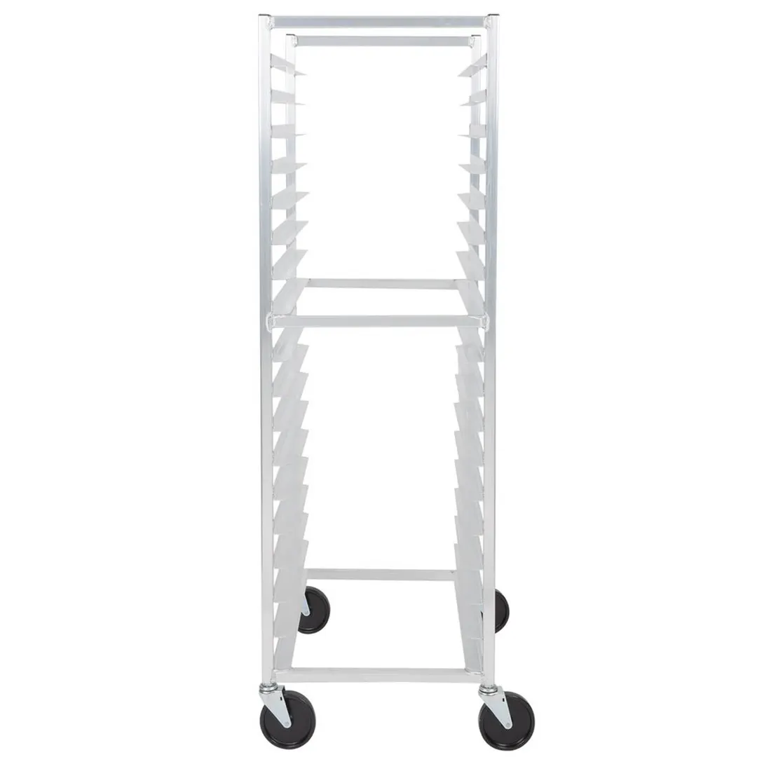 Lakeside 8522 18 Pan End Load Aluminum Roll-In Cooler Rack w/ Angle Ledges, 2" Bottom Load Slides