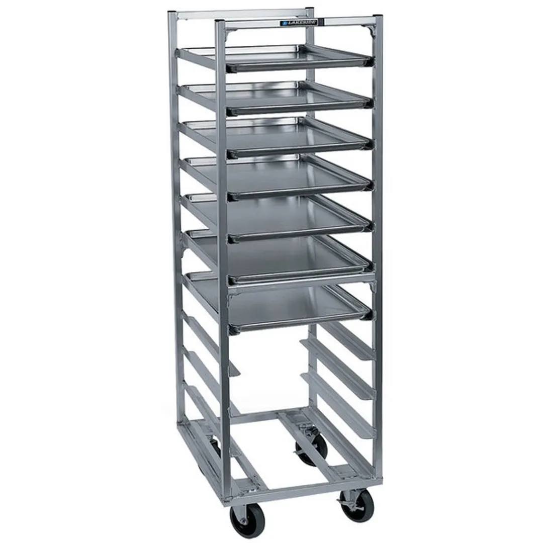 Lakeside 8528 11 Pan End Load Aluminum Bun / Sheet Pan Rack w/ Angle Ledges, 5" Bottom Load Slides