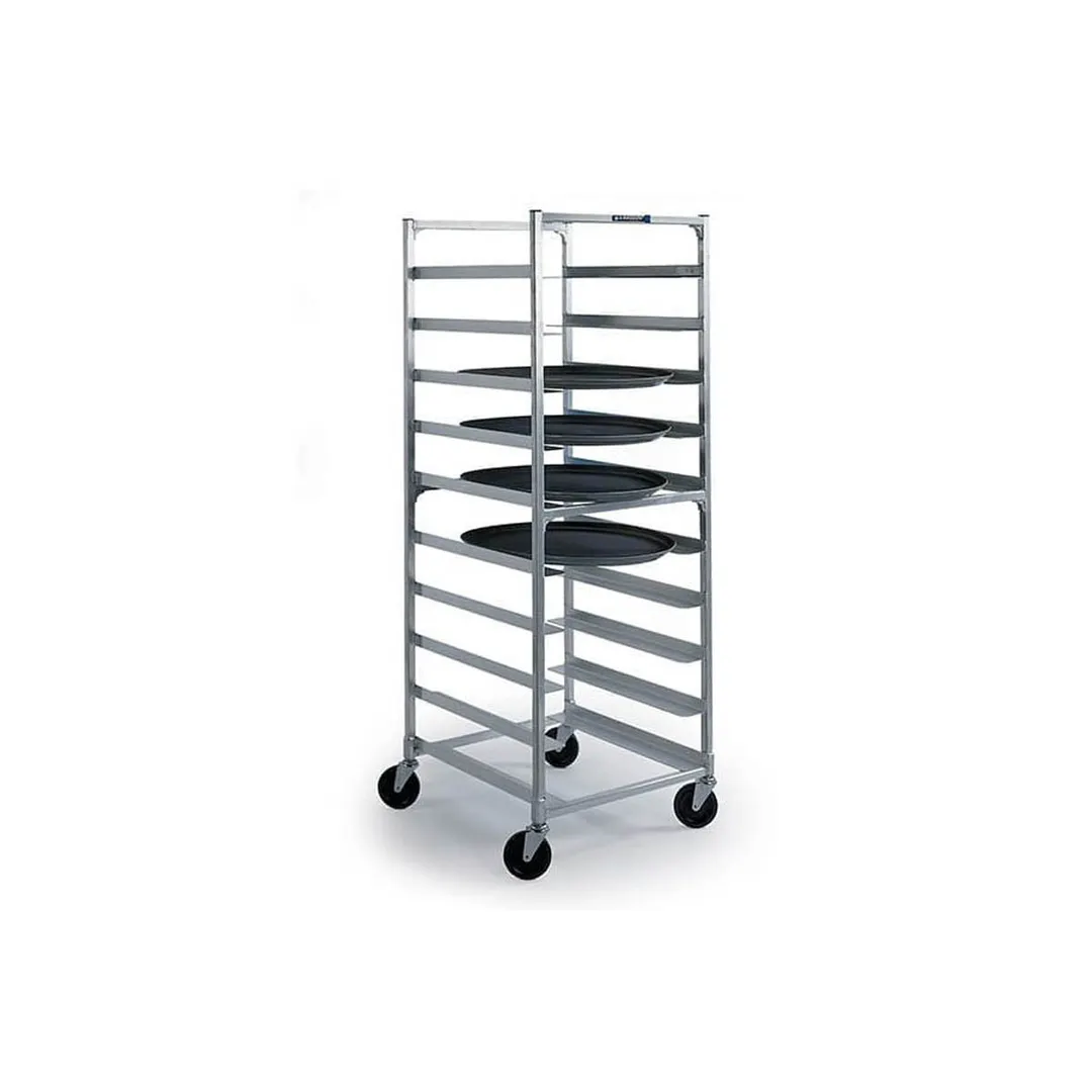 Lakeside 8580 10 Tray Capacity Full Height Aluminum Oval Tray Cart w/ 6" Bottom Load Slides
