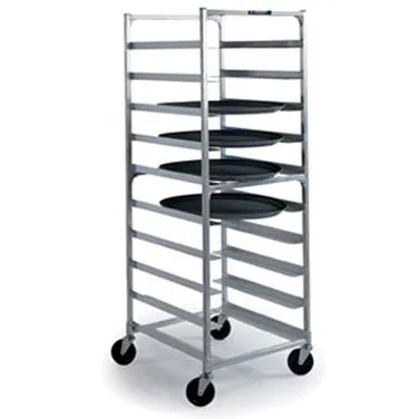 Lakeside 8582 9 Tray Capacity Full Height Aluminum Oval Tray Cart w/ 6" Bottom Load Slides