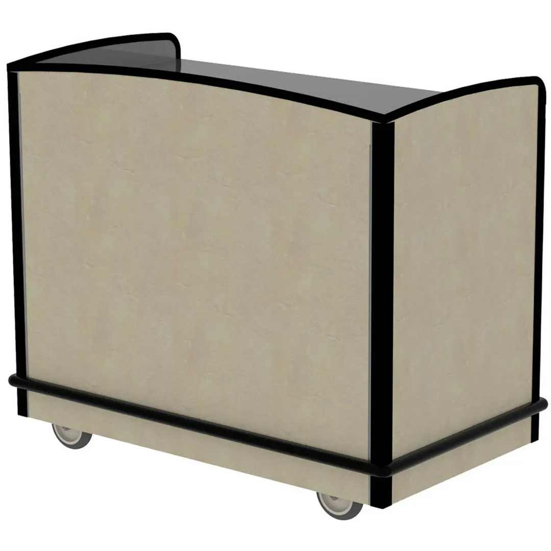 Lakeside 8704 Stainless Steel Full-Service Hydration Cart w/ Flat Top, 2 Interior Compartments