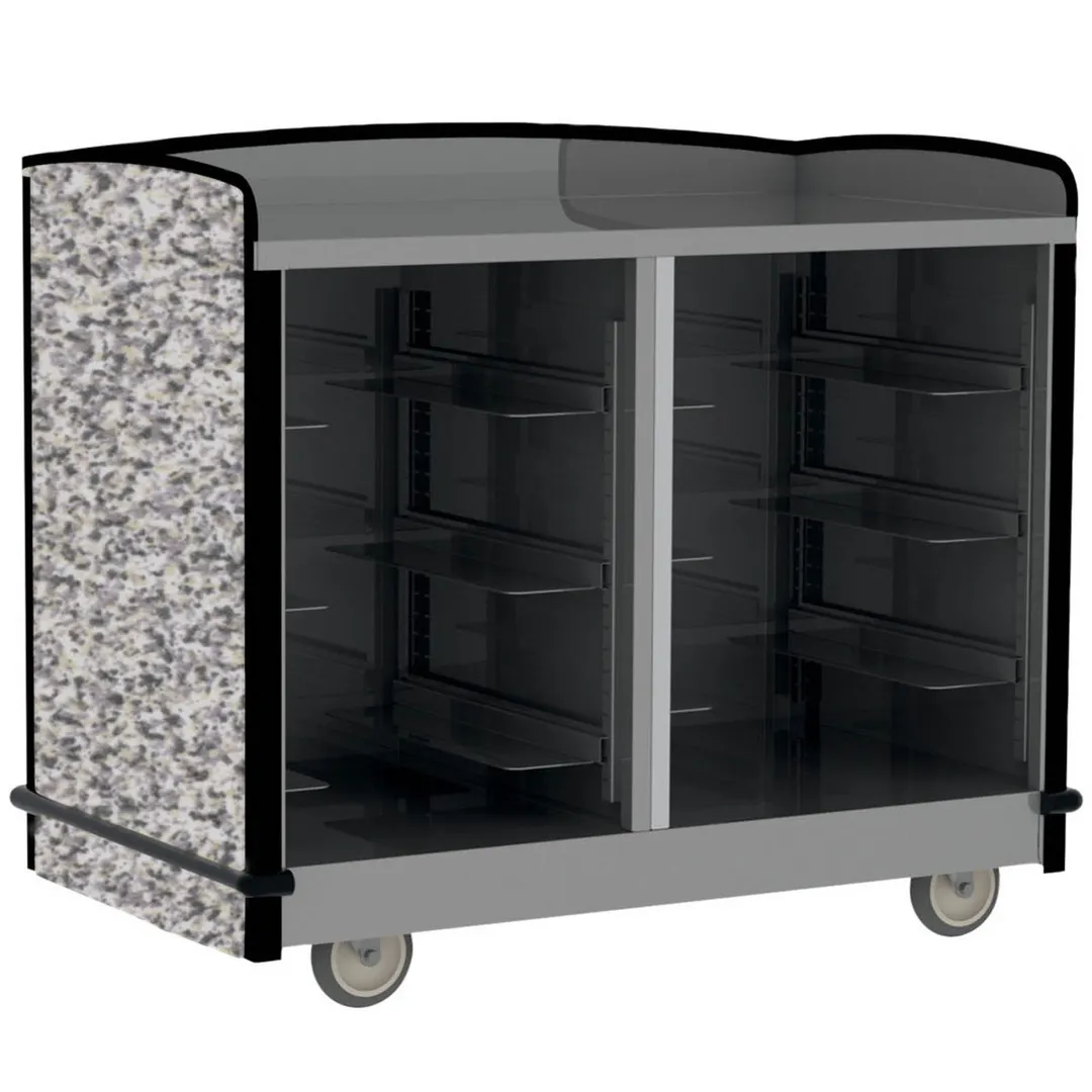 Lakeside 8704 Stainless Steel Full-Service Hydration Cart w/ Flat Top, 2 Interior Compartments