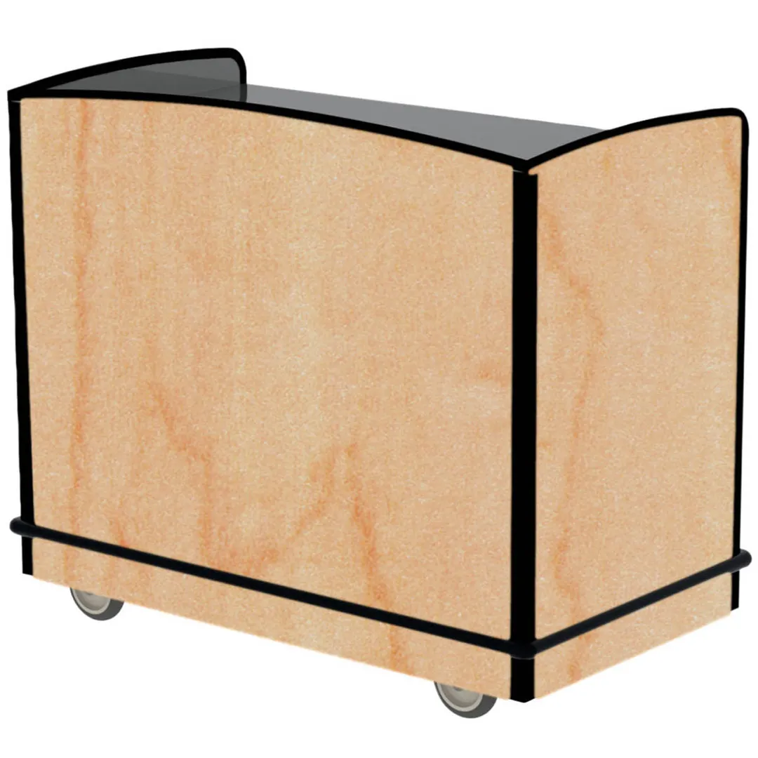 Lakeside 8704 Stainless Steel Full-Service Hydration Cart w/ Flat Top, 2 Interior Compartments