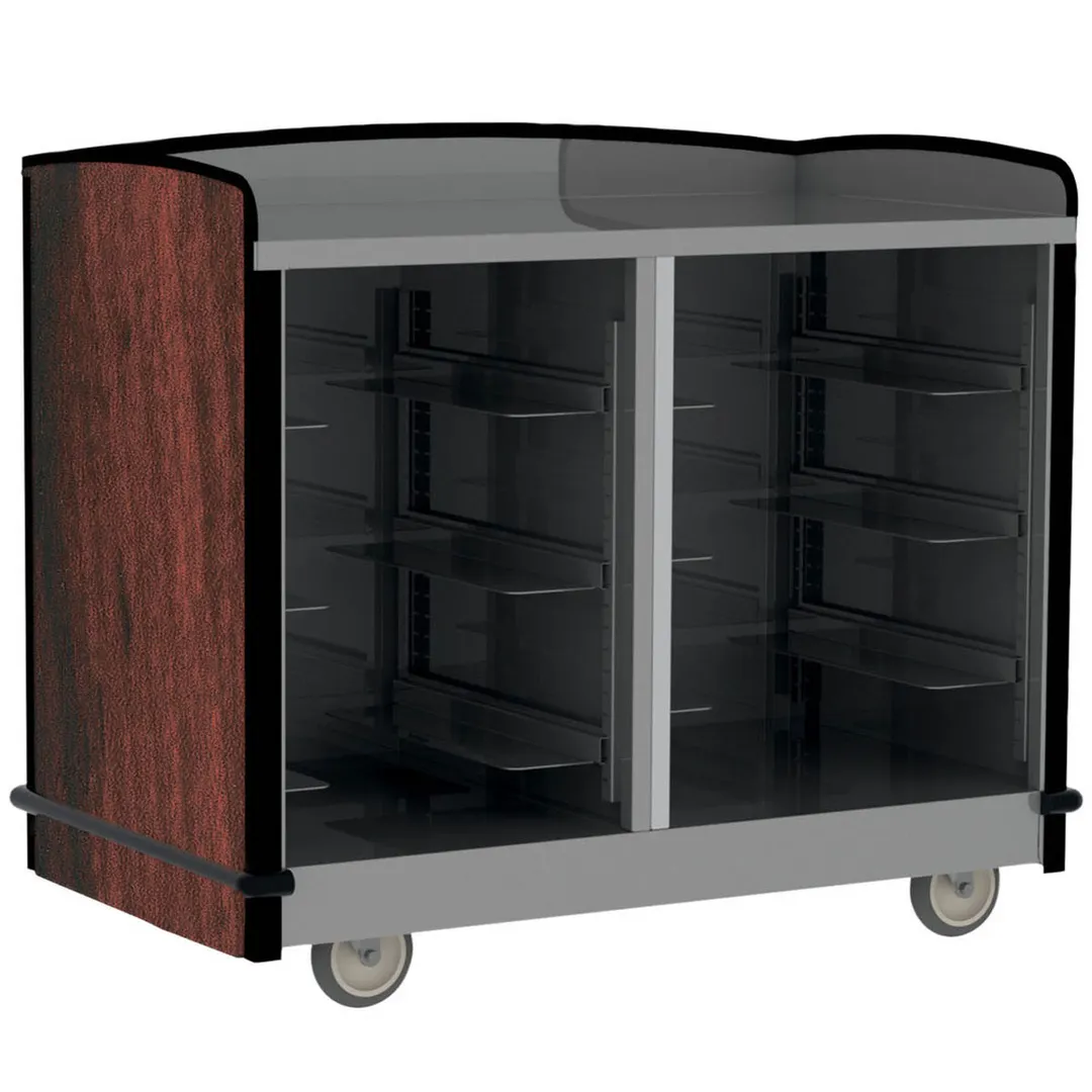 Lakeside 8704 Stainless Steel Full-Service Hydration Cart w/ Flat Top, 2 Interior Compartments