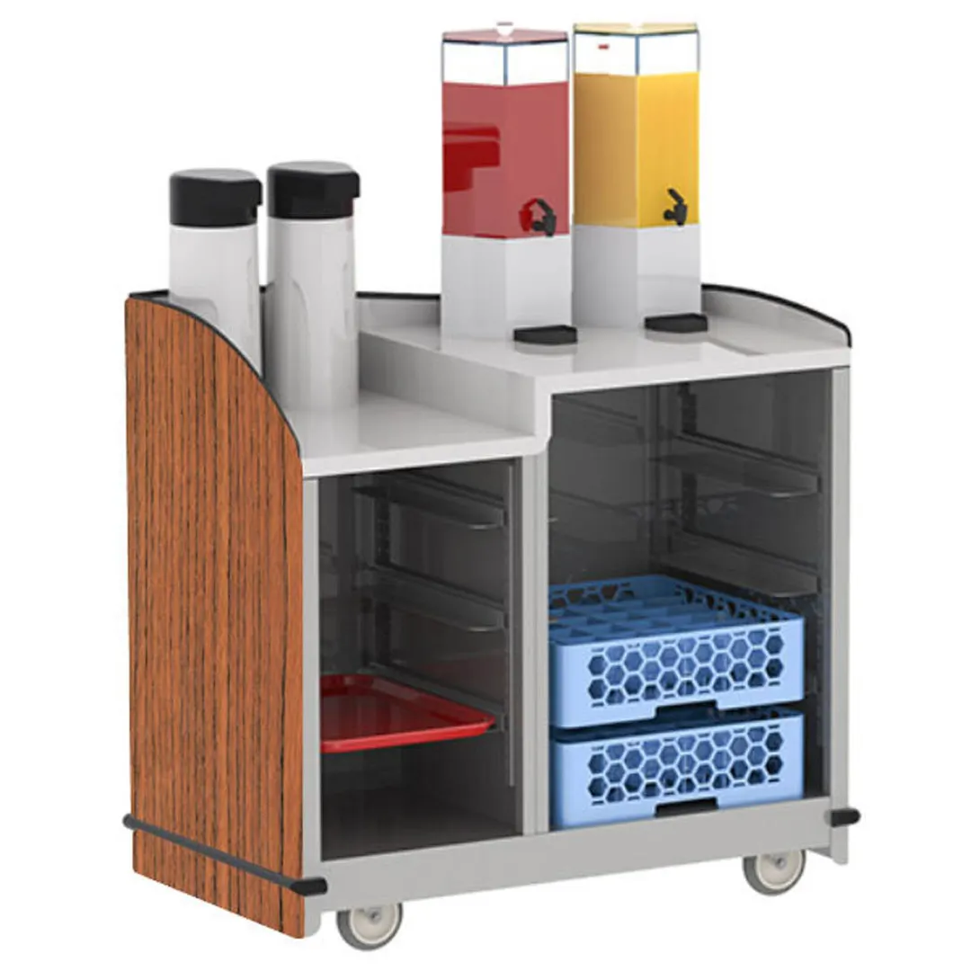 Lakeside 8706 Stainless Steel Full-Service Hydration Cart w/ Dual Height Top, 2 Interior Compartments