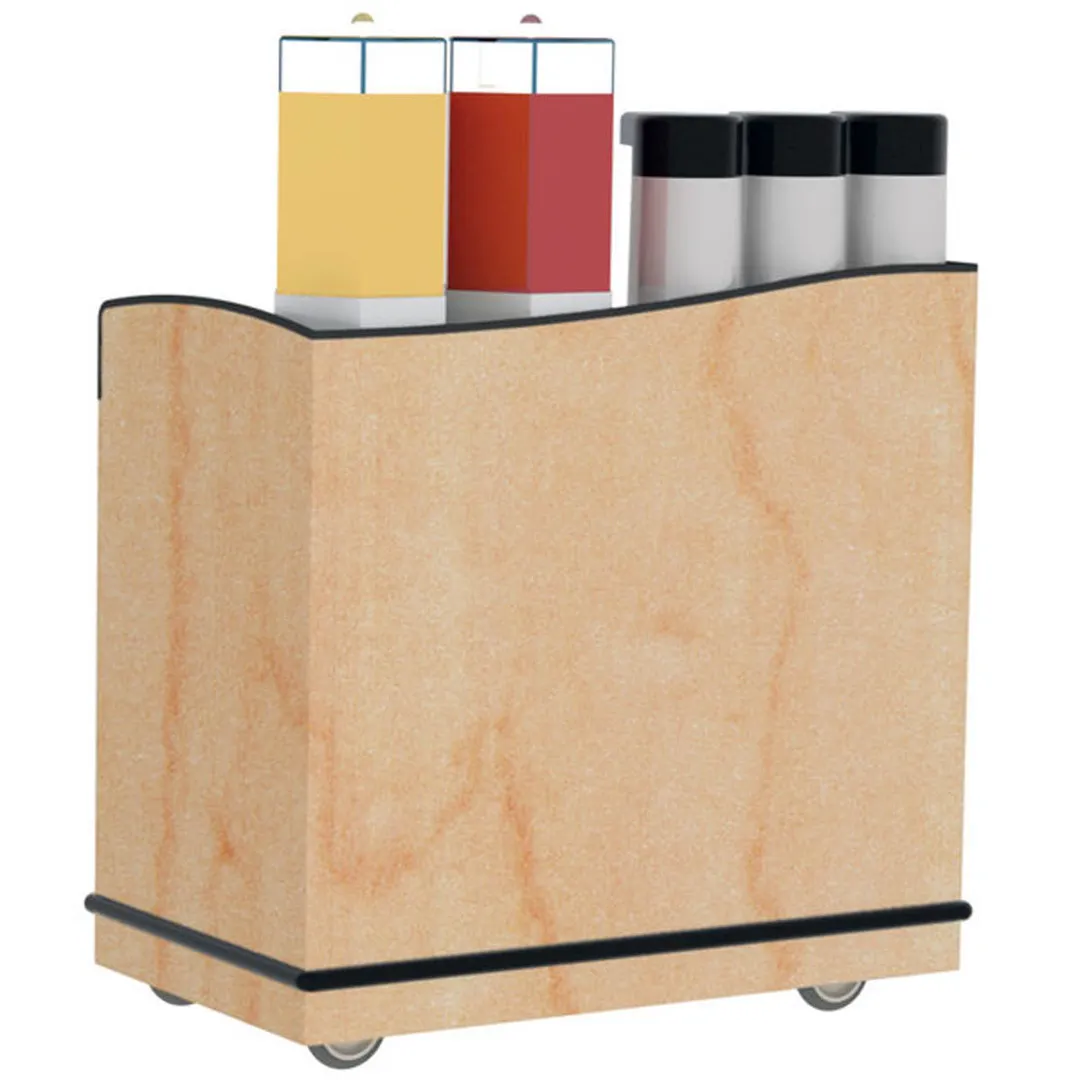Lakeside 8708 Stainless Steel Full-Service Hydration Cart w/ Flat Top, High Sides, 2 Interior Compartments