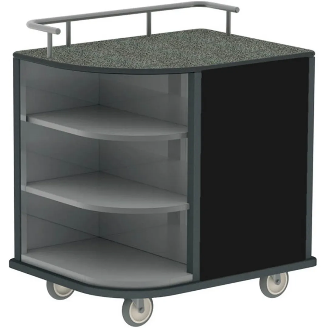 Lakeside 8713 Stainless Steel Self-Serve Compact Hydration Cart w/ 3 Open Corner Shelves