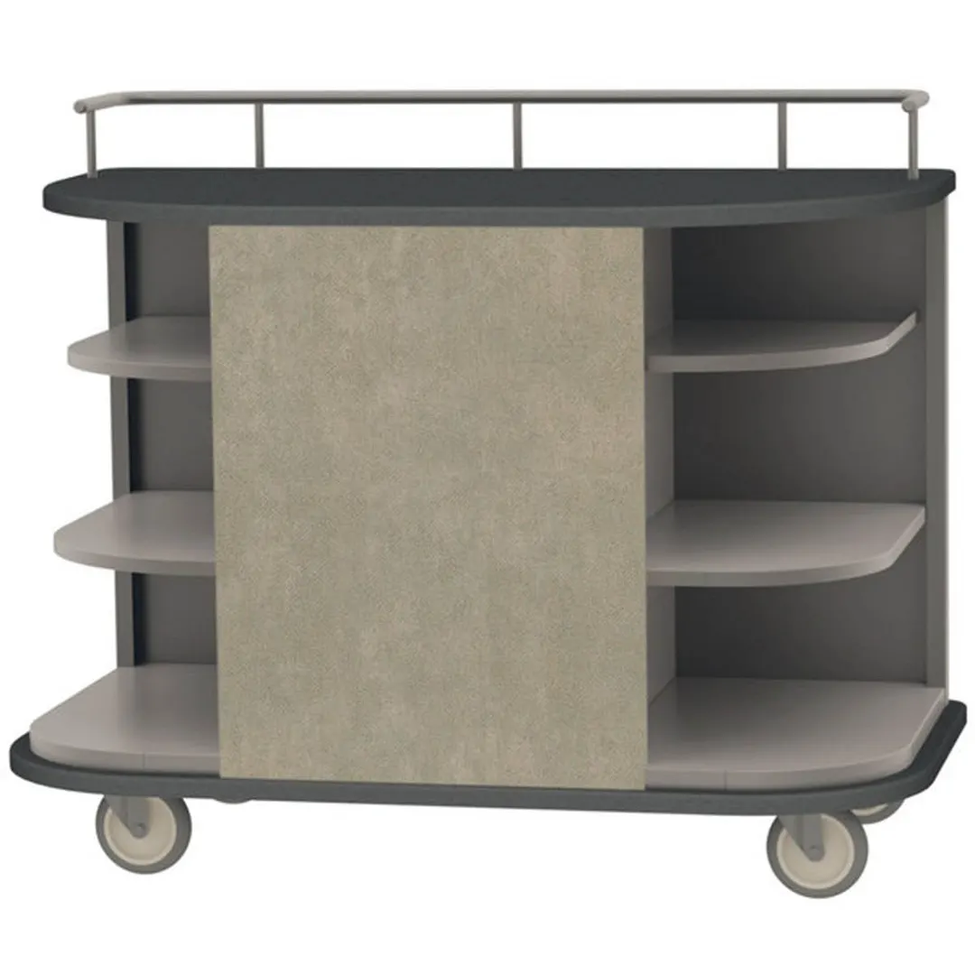 Lakeside 8715 Stainless Steel Self-Serve Compact Hydration Cart w/ 6 Open Corner Shelves