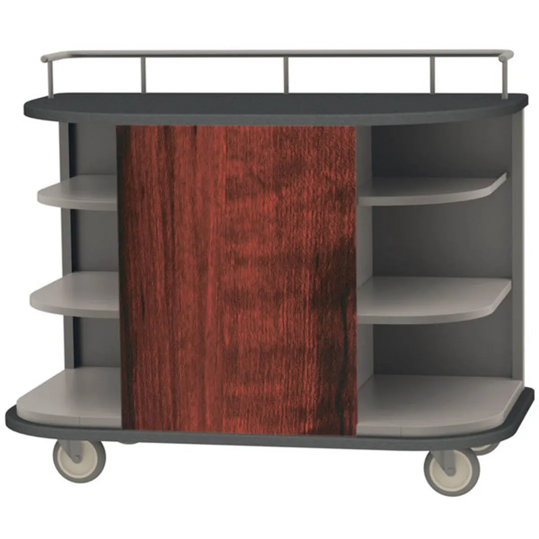 Lakeside 8715 Stainless Steel Self-Serve Compact Hydration Cart w/ 6 Open Corner Shelves