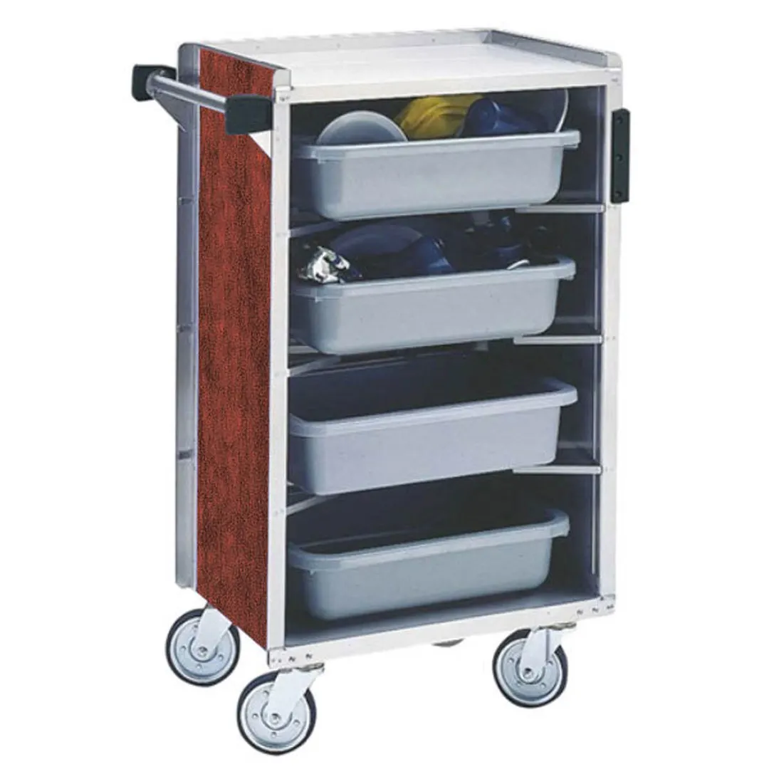 Lakeside 890A 27" Metal Bus Utility Transport Cart w/ (4) Stainless Stee Shelf, Purple Finish