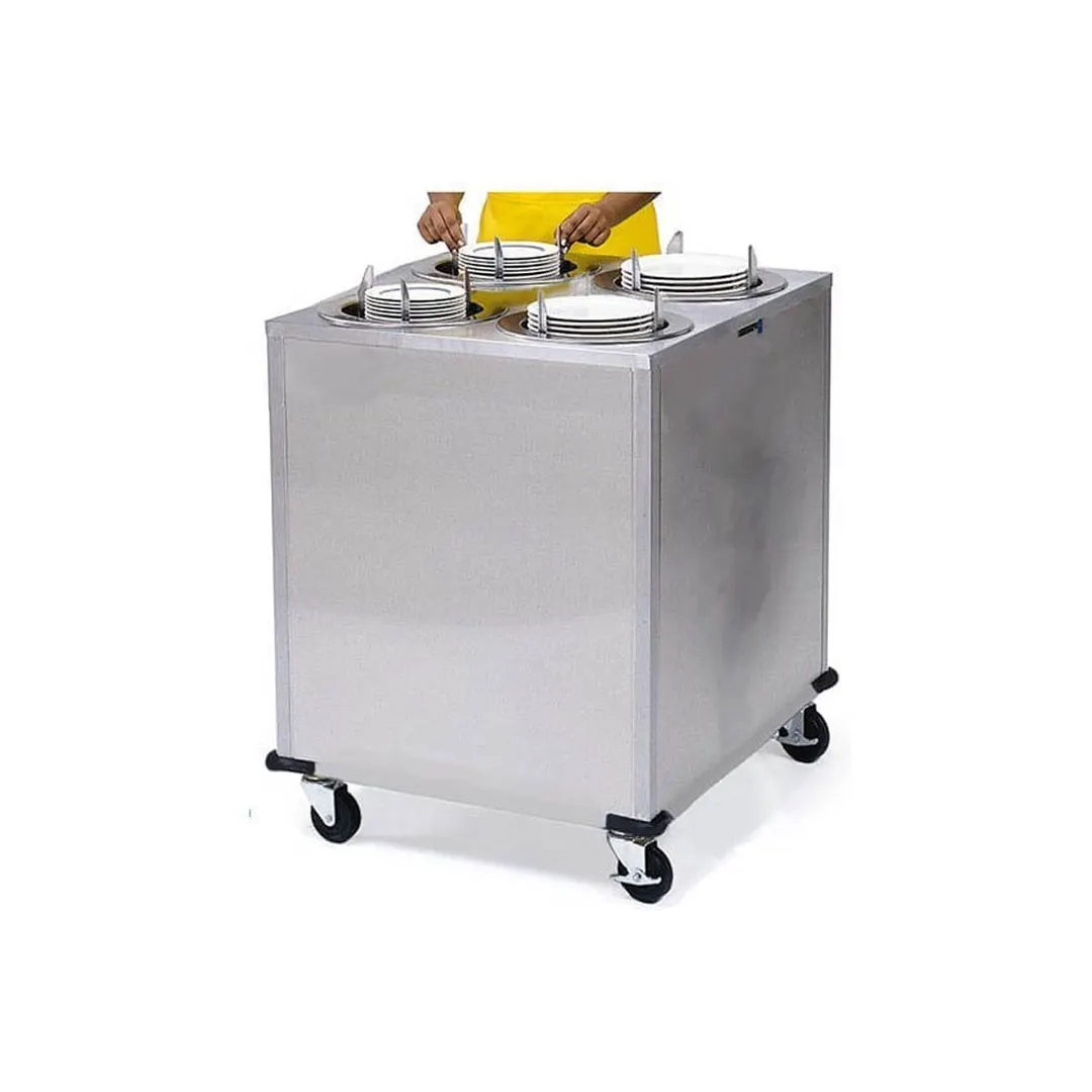 Lakeside 908 Mobile Enclosed 4-Stack Dish Dispenser w/ 6" Dia. Dish Size, Unheated