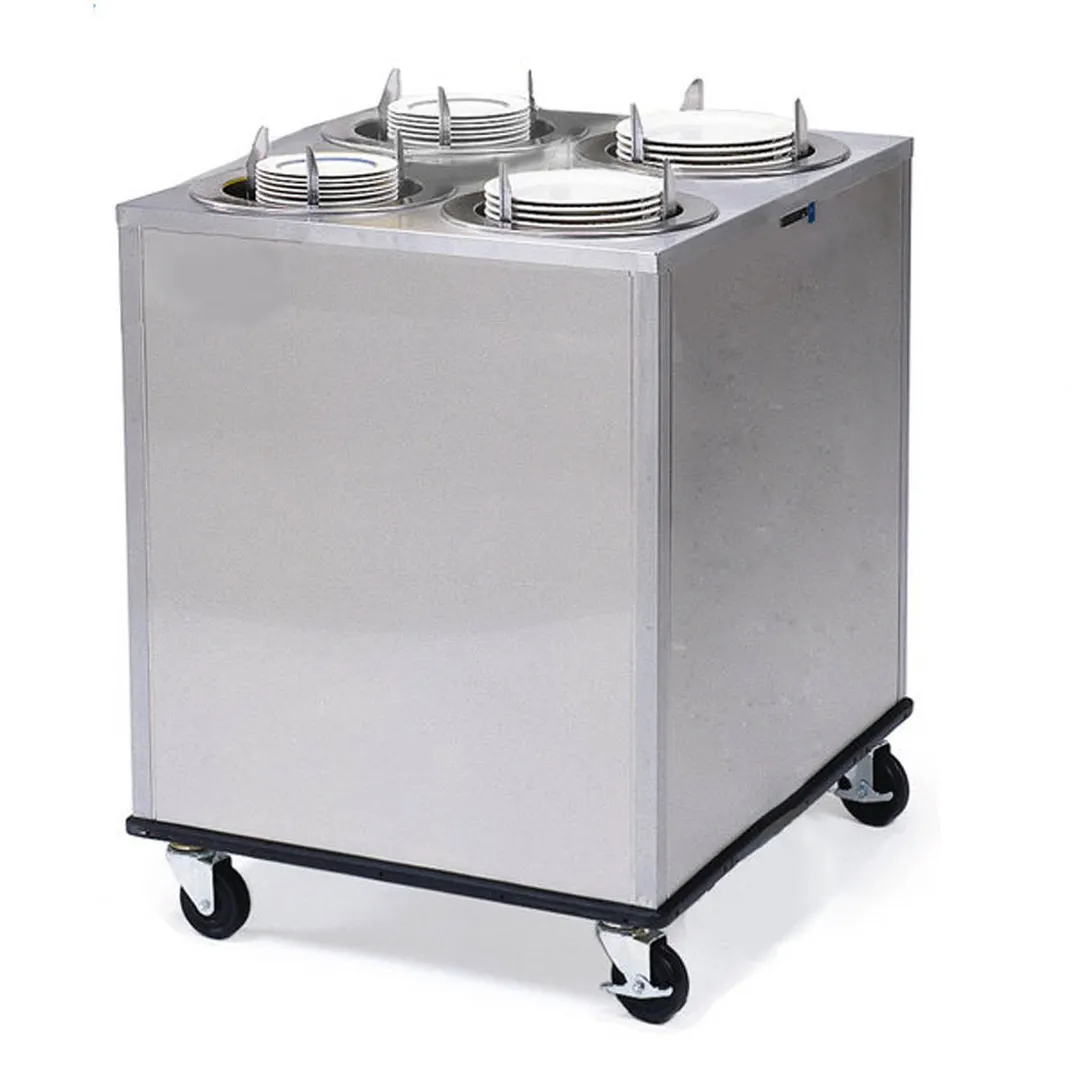 Lakeside 929 Mobile Enclosed 4-Stack Dispenser w/ 9.75" Dia. Dish Size, Heated