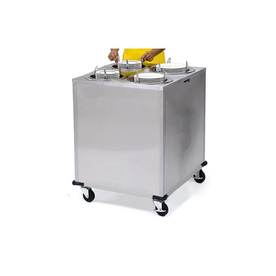 Lakeside 929 Mobile Enclosed 4-Stack Dispenser w/ 9.75" Dia. Dish Size, Heated