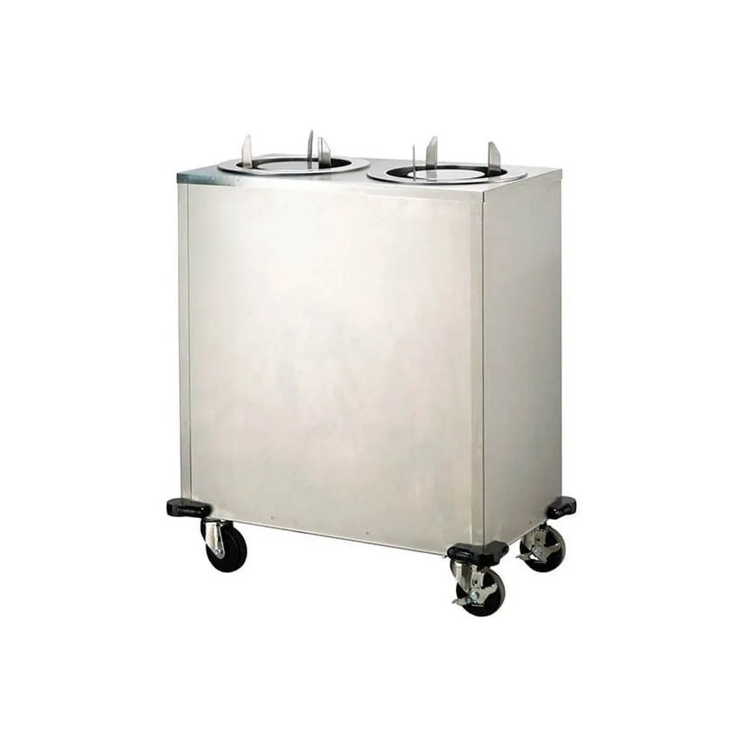 Lakeside 935 Mobile Enclosed 2-Stack Dish Dispenser w/ 12" Dia. Dish Size, Unheated