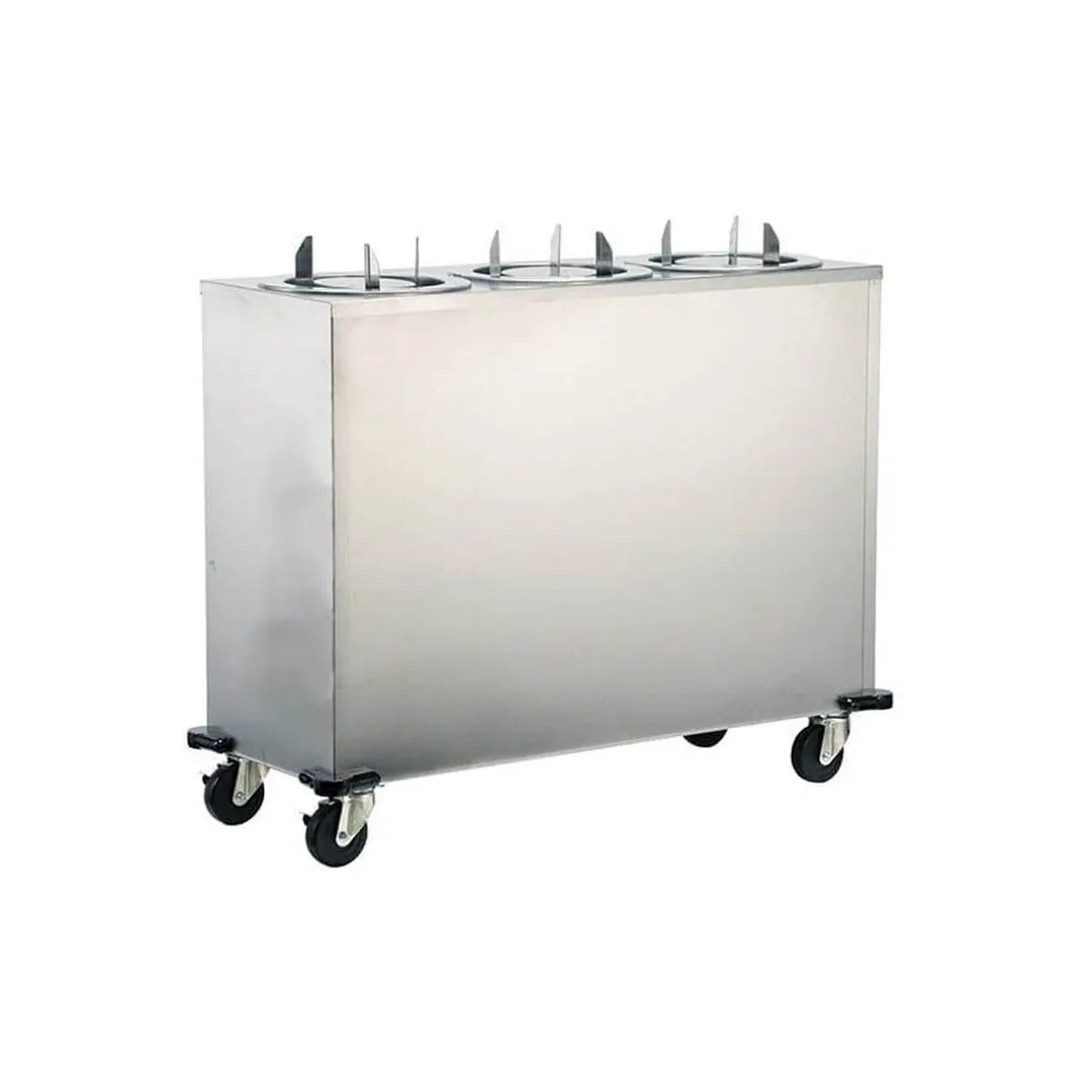 Lakeside 942 Mobile Enclosed 3-Stack Dish Dispenser w/ 6" Dia. Dish Size, Unheated