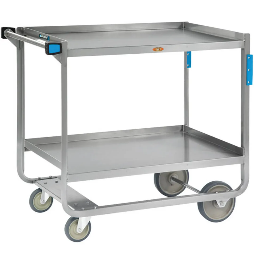 Lakeside 949 Tough Transport Stainless Steel 2 Shelf Utility Cart - 42" x 25-7/8" x 37-3/8"