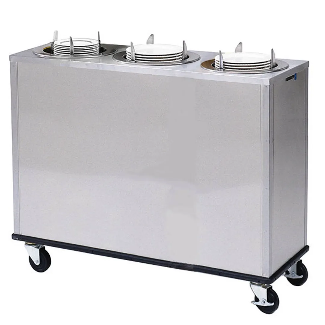 Lakeside 952 Mobile Enclosed 3-Stack Dish Dispenser w/ 7.5" Dia. Dish Size, Unheated
