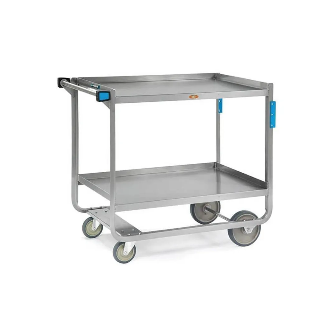 Lakeside 953 Tough Transport Stainless Steel 2-Shelf Utility Cart - 48" x 25-3/4" x 37-3/8"