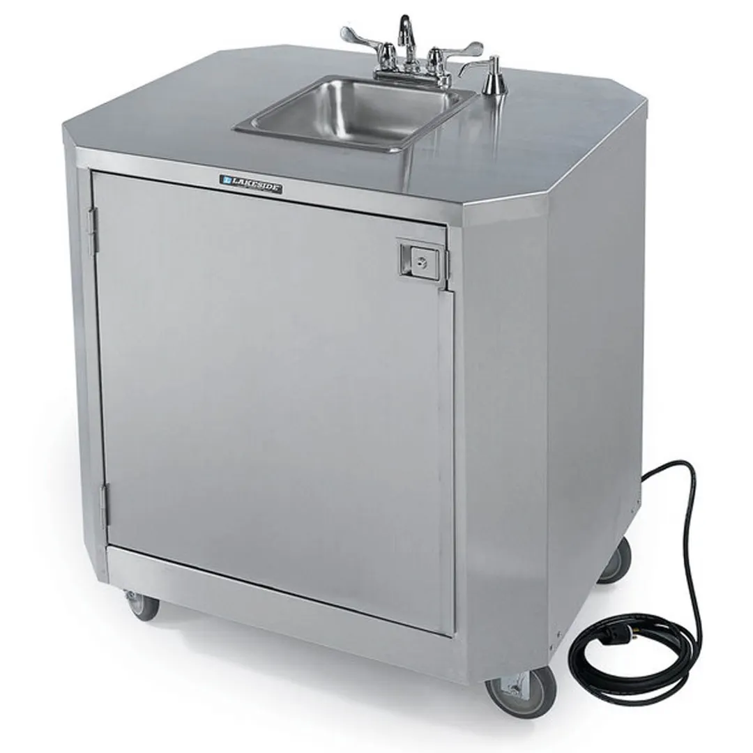 Lakeside 9610 Deluxe Hand Washing Station, Mobile, Warm & Cold Water Faucet