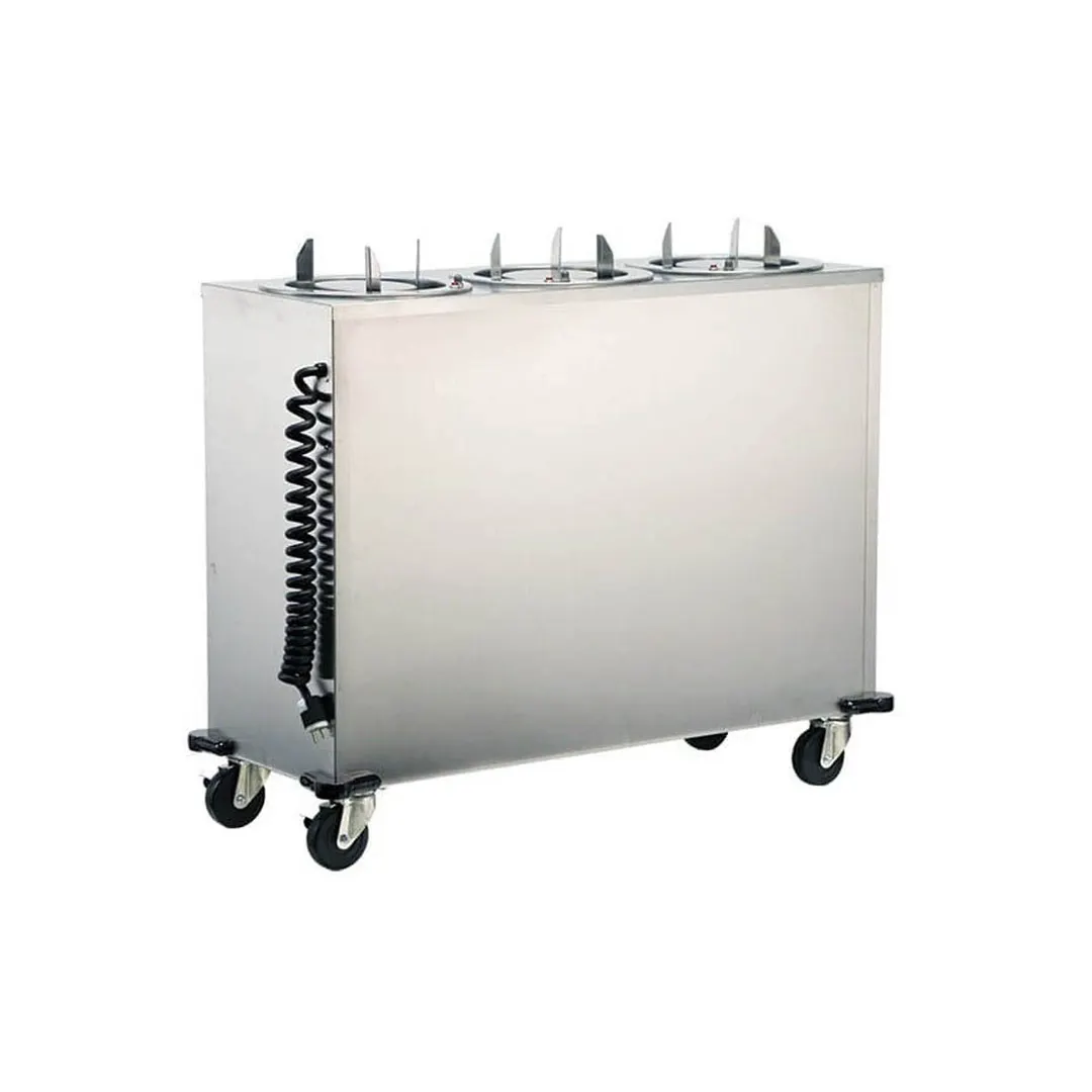 Lakeside 975 Mobile Enclosed 2-Stack Dish Dispenser w/ 12" Dish Size, Heated