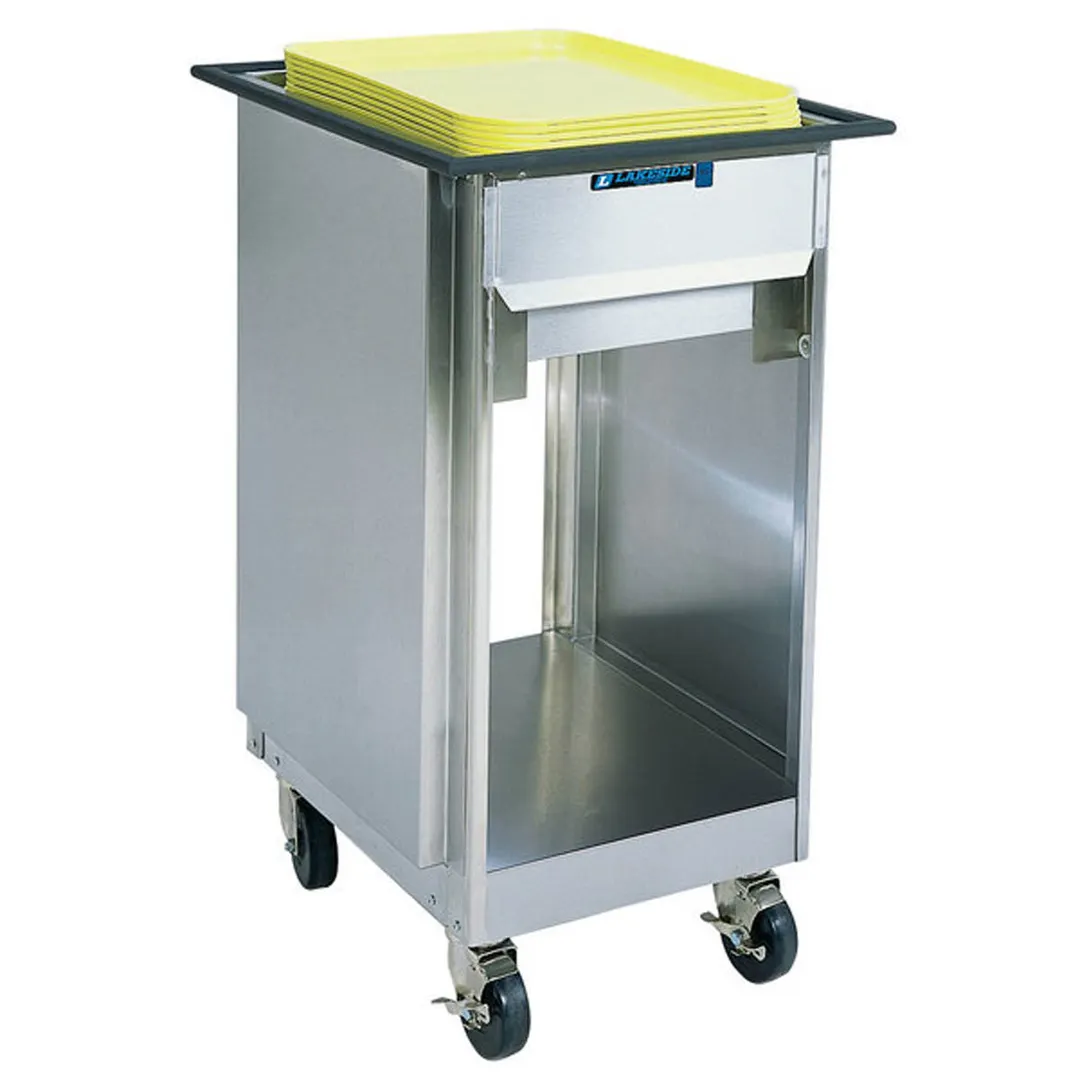 Lakeside 996 Stainless Mobile Tray Dispenser with 2 Open Sides for 14" x 18" or 15" x 20" Trays