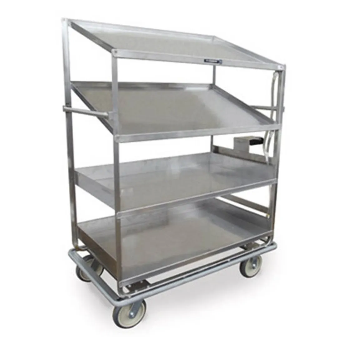 Lakeside B596 Soiled Dish Breakdown Cart w/ 2 Flat Shelves, 2 Angled Shelves