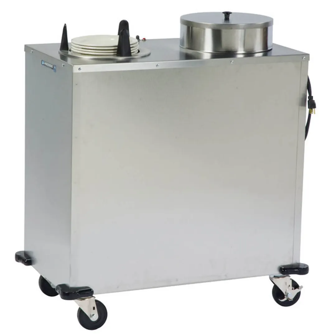 Lakeside E6200 Mobile Enclosed 2-Stack Dish Dispenser w/ 5" Dish Size, Heated