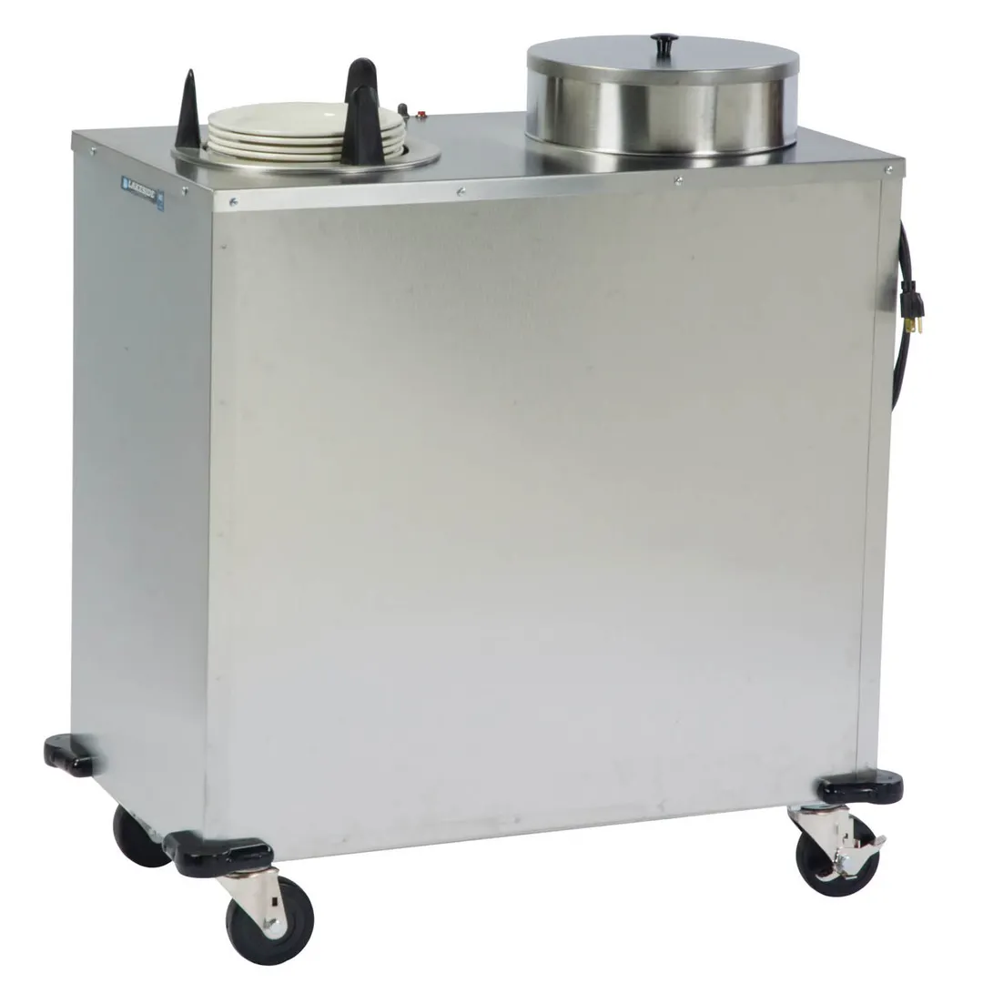 Lakeside E6209 Enclosed Stainless Heated Two Stack Plate Dispenser for 8 1/4" to 9 1/8" Plates