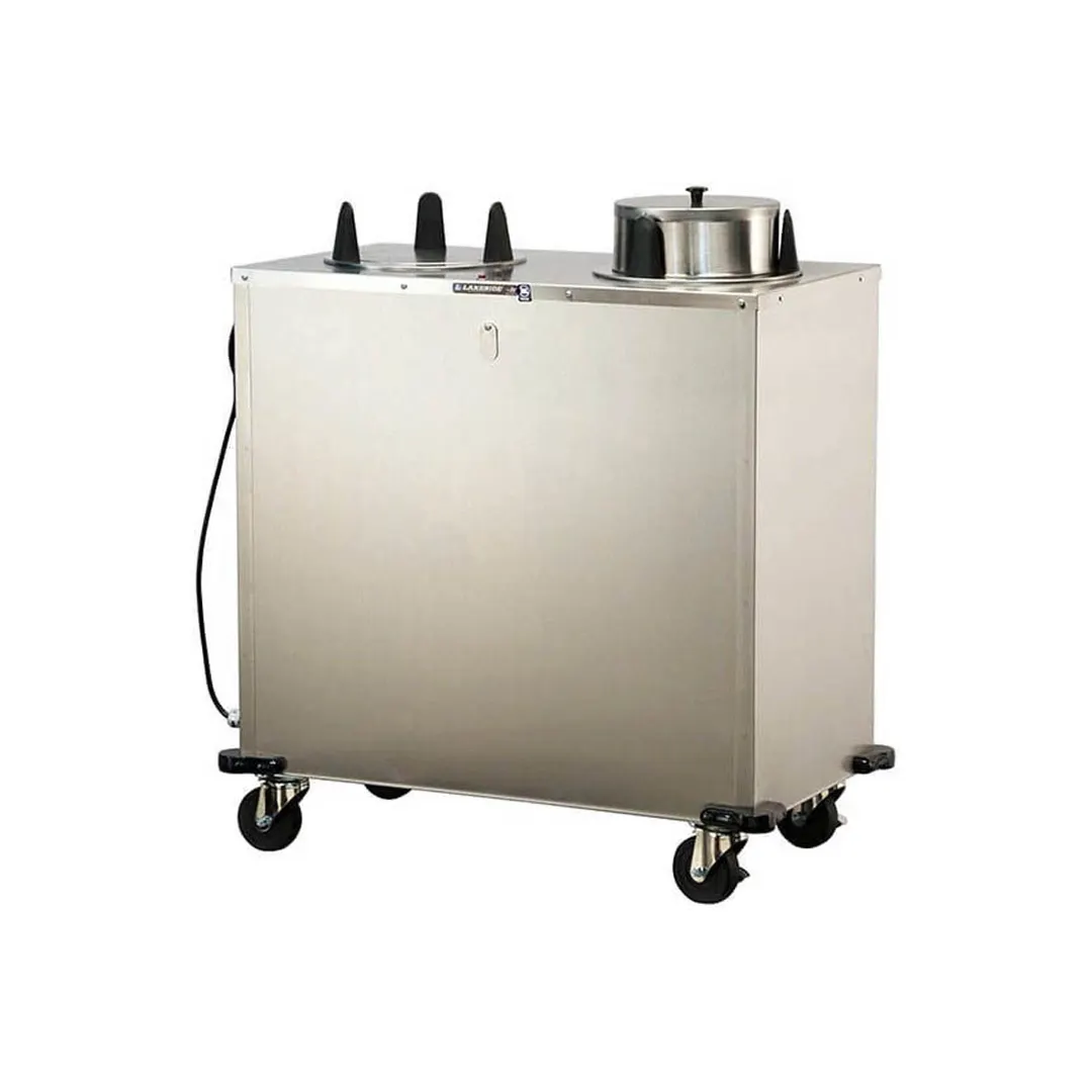 Lakeside E6211 Mobile Enclosed 2-Stack Dish Dispenser w/ 11" Dish Size, Heated