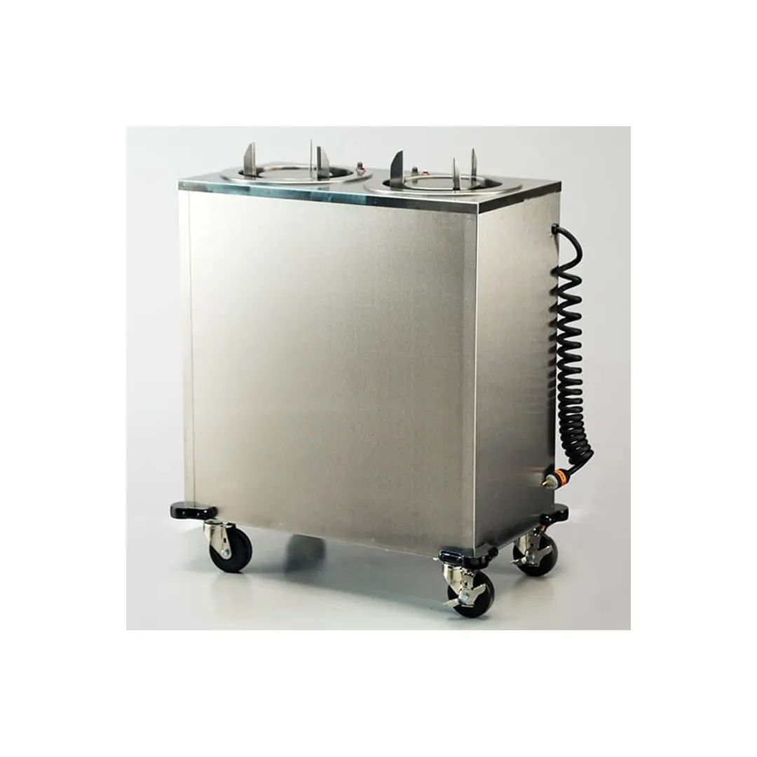Lakeside E937 Mobile Enclosed 2-Stack Dish Dispenser w/ 12" Dish Size, Heated