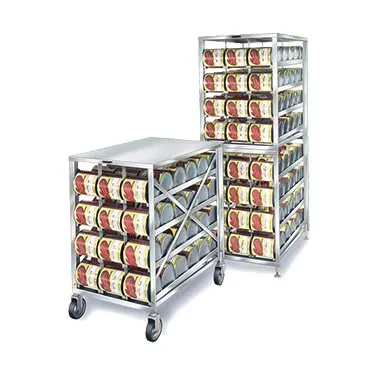 Lakeside PBCR2 Stainless Steel Stationary Can Storage Rack w/ 144 #10 Cans Capacity and Stainless Steel Top