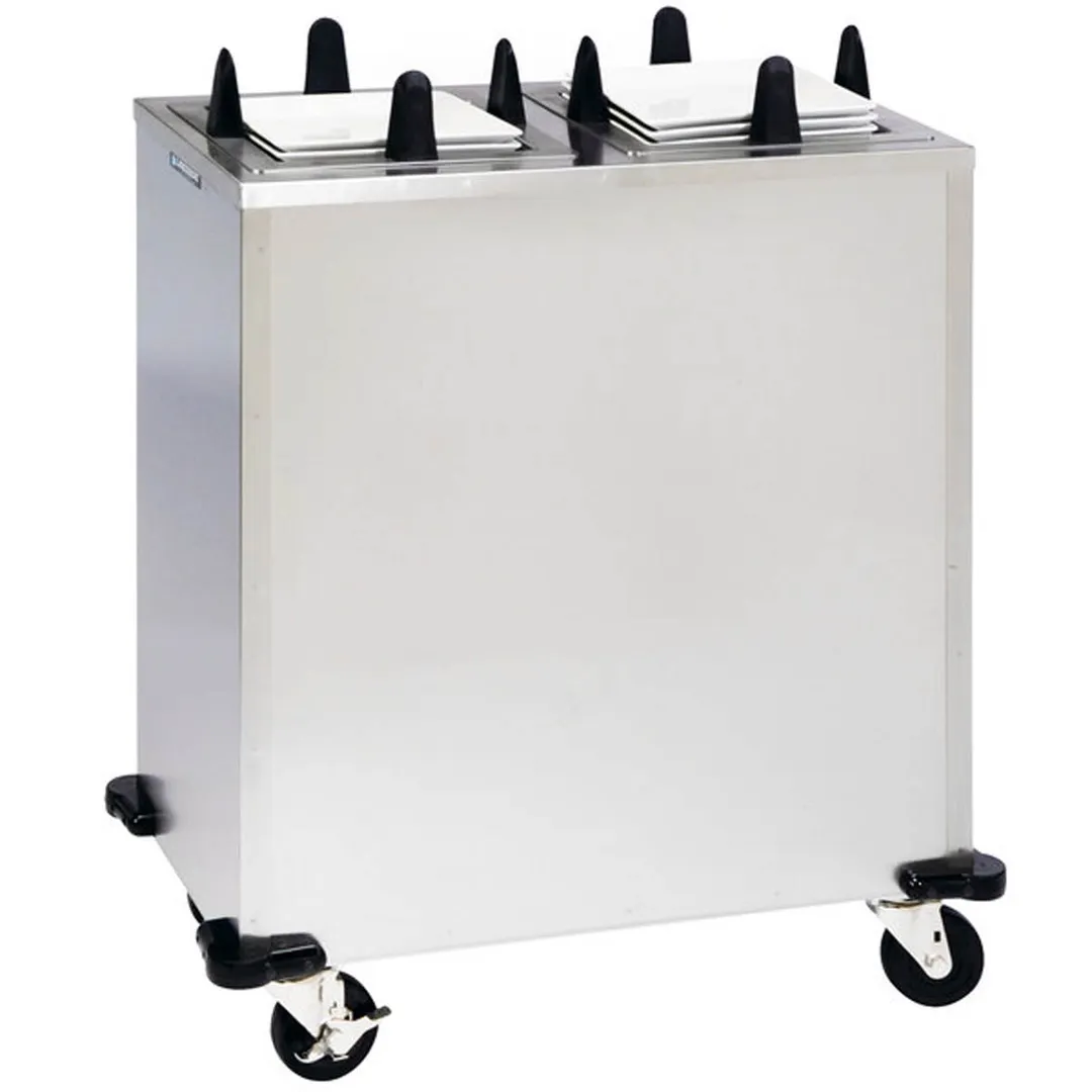 Lakeside S5210 Mobile 2-Stack Dish Dispenser For Square Plates w/ 10.25" Dish Size, Unheated