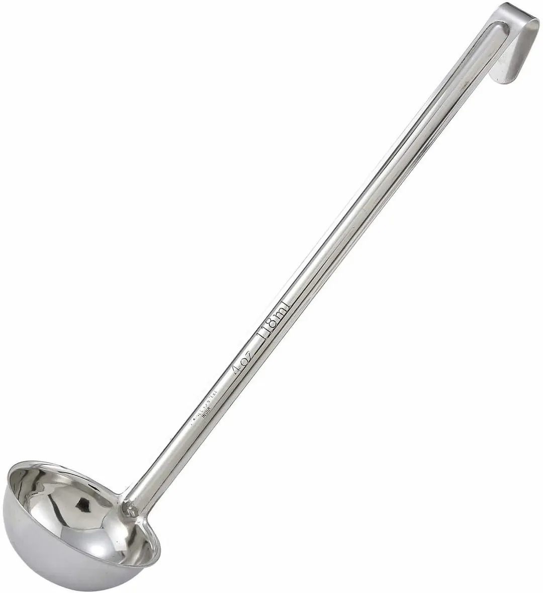 Winco LDI-1 One-Piece Stainless Steel 1 oz LDI Series Serving Ladle w/ 10-3/8" Handle