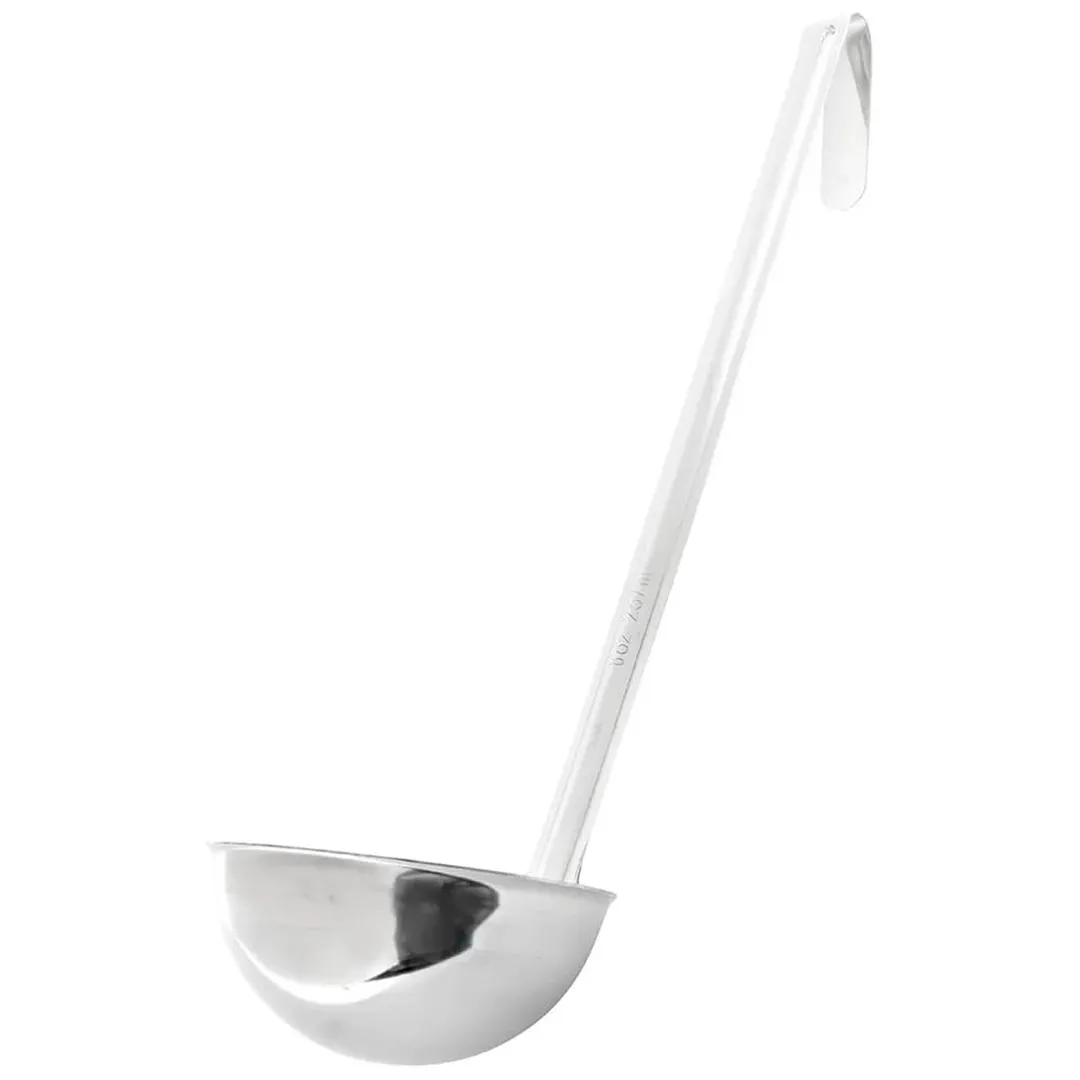 Winco LDI-8 One-Piece Stainless Steel 8 oz LDI Series Serving Ladle w/ 12 1/2" Long Handle