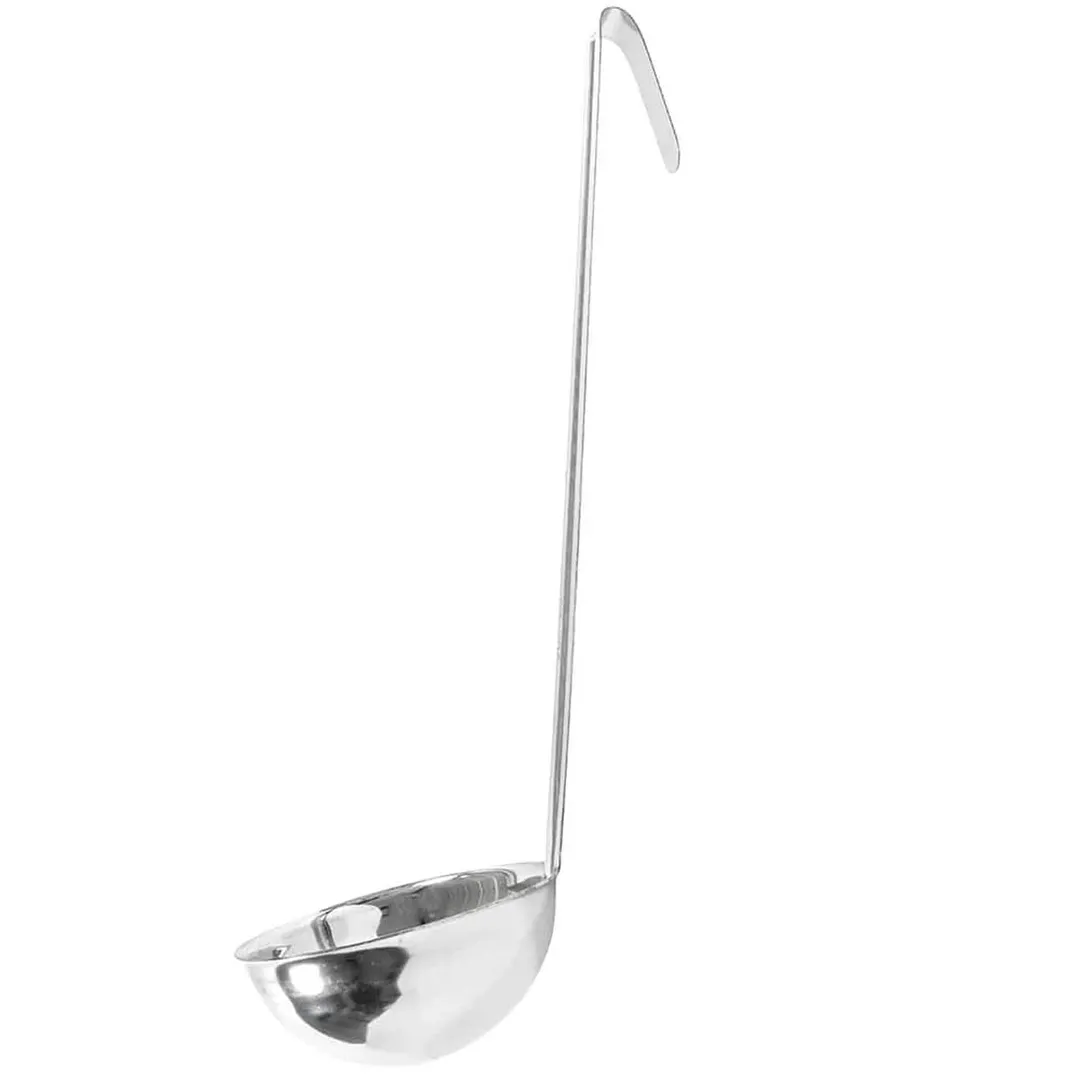 Winco LDI-8 One-Piece Stainless Steel 8 oz LDI Series Serving Ladle w/ 12 1/2" Long Handle
