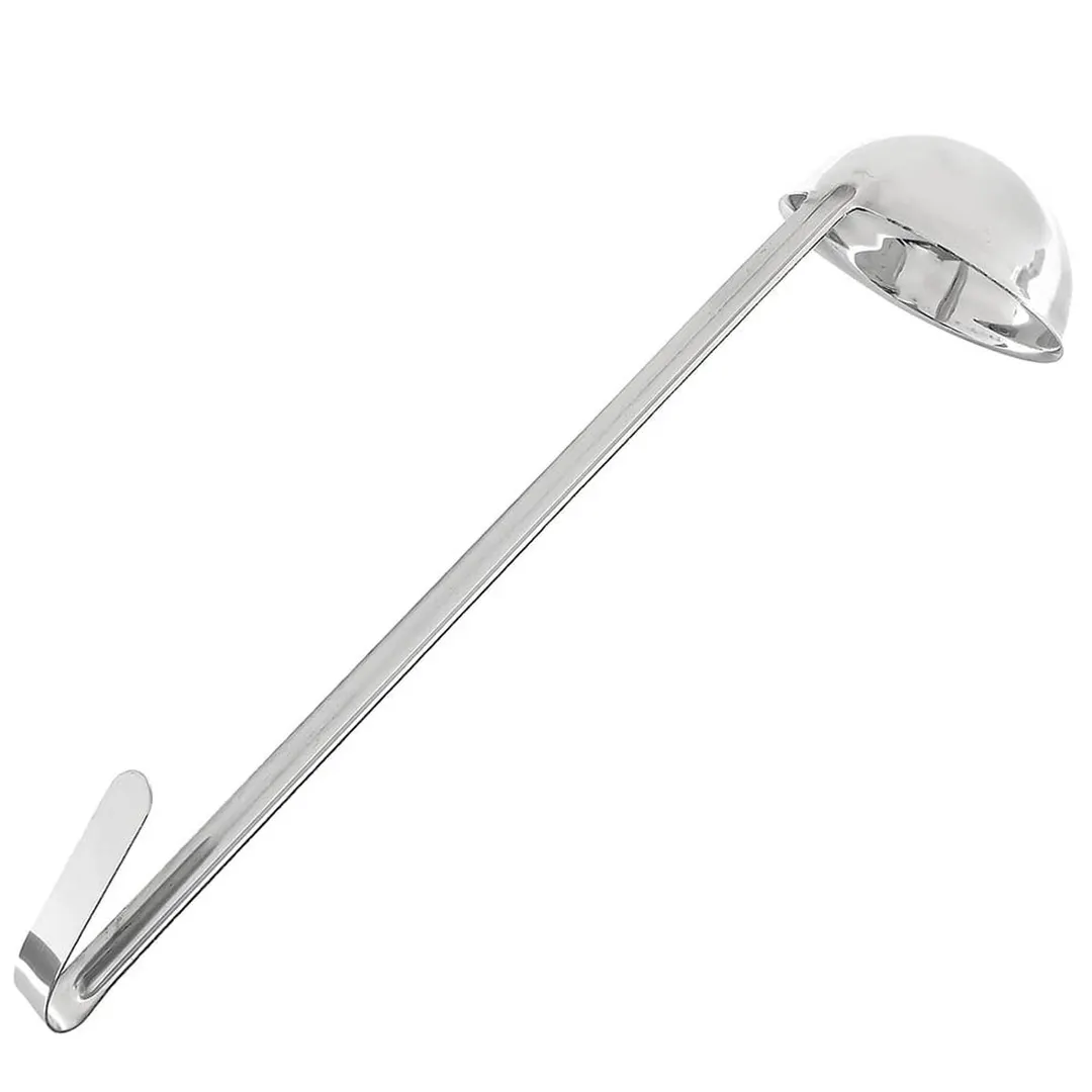 Winco LDI-8 One-Piece Stainless Steel 8 oz LDI Series Serving Ladle w/ 12 1/2" Long Handle