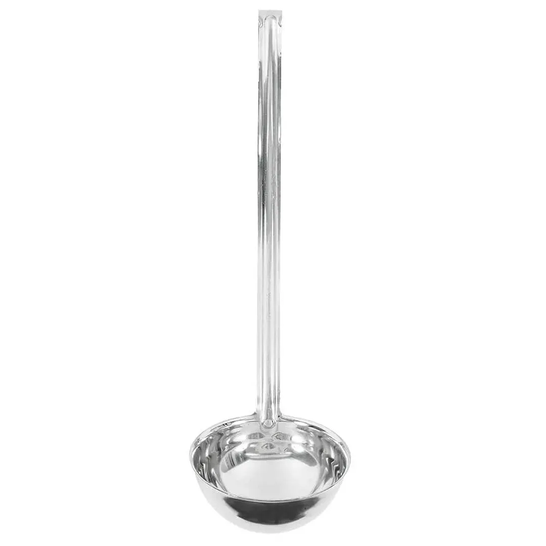 Winco LDI-8 One-Piece Stainless Steel 8 oz LDI Series Serving Ladle w/ 12 1/2" Long Handle