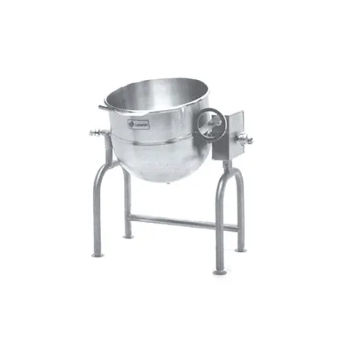 Legion TWU-20 20 Gallon Floor Tilting 2/3 Steam Jacketed Direct Steam Kettle w/ Quad-Leg Base