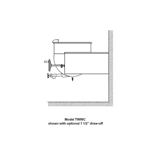 Legion TWWC-40MV 40 Gallon Wall Mount Tilting 2/3 Steam Jacketed Direct Steam Kettle w/ Mixer