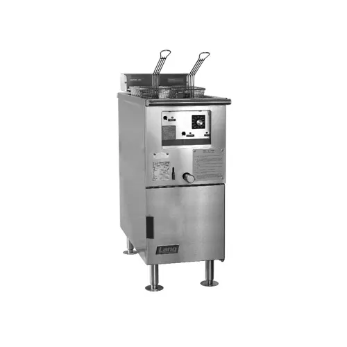 Lang 150F-MN Full Pot Floor Model Electric Marine Fryer w/ 50 lb Fat Capacity, Thermostatic Controls, Twin Baskets, 22kW