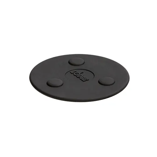 Lodge ASMMT Magnetic Trivet, 5-3/4" Dia., Silicone Black, Heat Protection 450°F, Dishwasher‑Safe