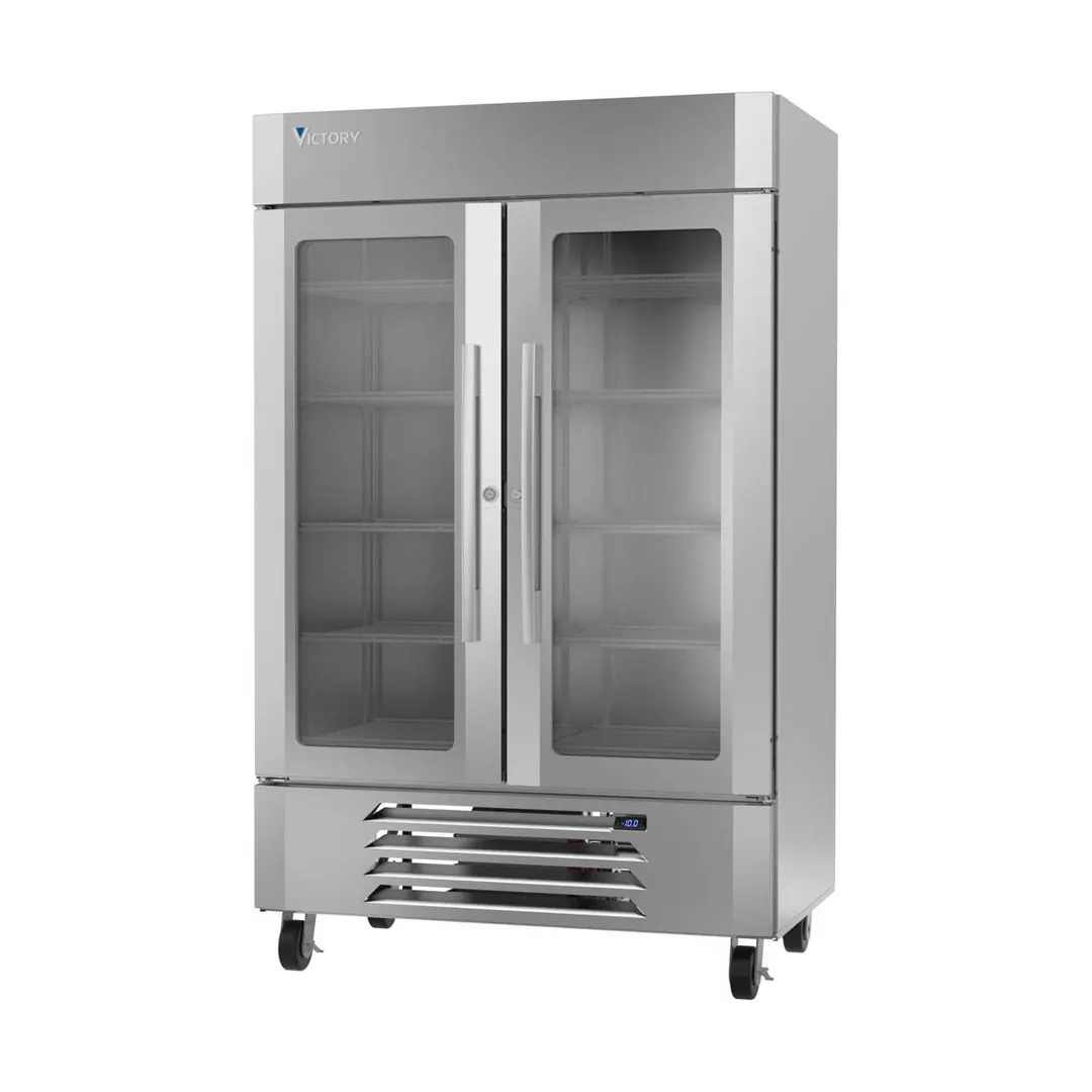 Victory LSF49HC-1 51" 2 Glass Door Merchandiser Freezer, Stainless Steel, 46 cu. ft.