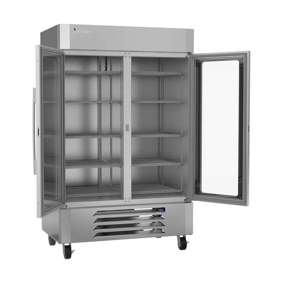 Victory LSF49HC-1 51" 2 Glass Door Merchandiser Freezer, Stainless Steel, 46 cu. ft.