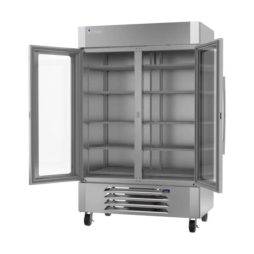 Victory LSF49HC-1 51" 2 Glass Door Merchandiser Freezer, Stainless Steel, 46 cu. ft.