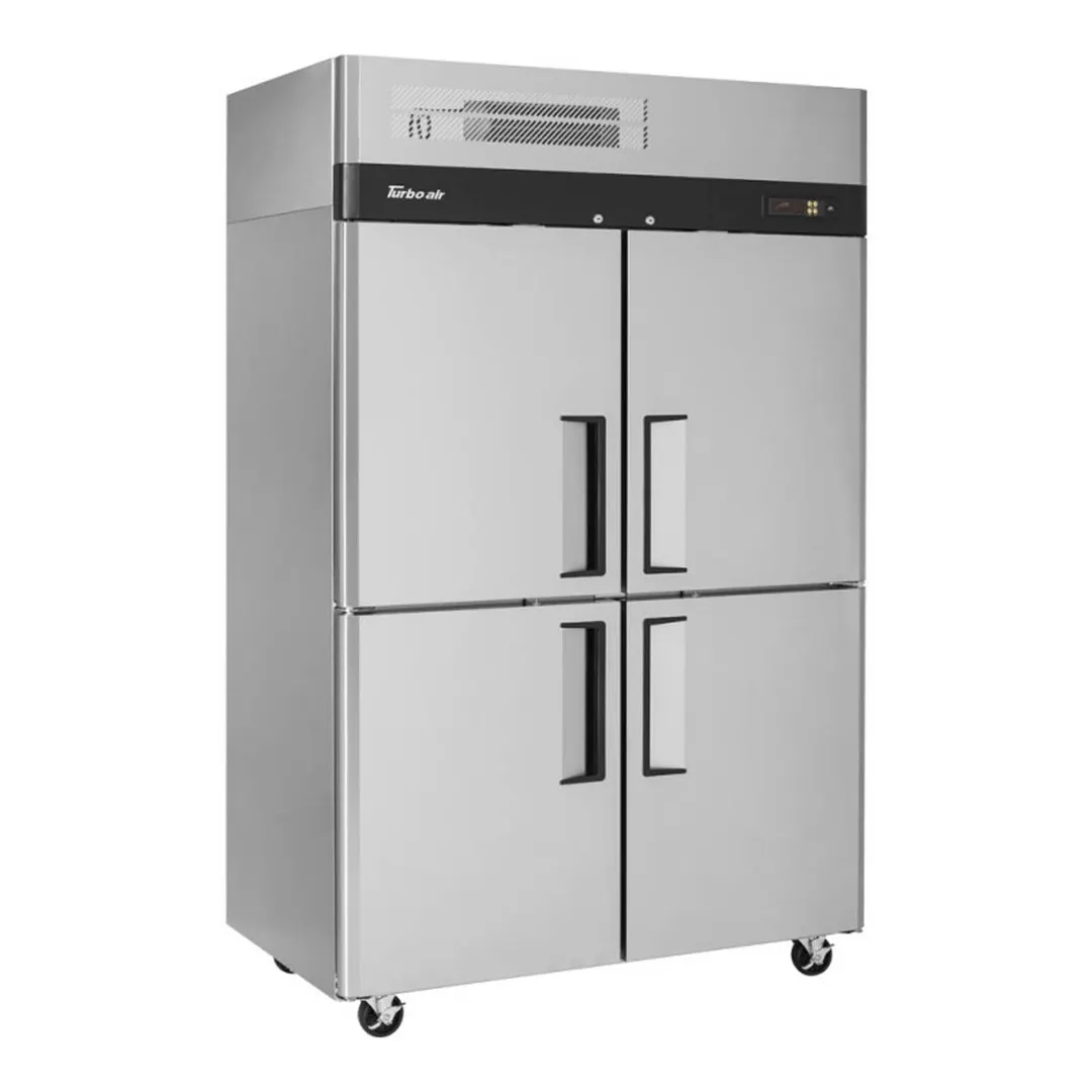 Turbo Air M3R47-4-N 51" 2-Section Reach-In Refrigerator w/ 4 Half Solid Doors, Top Mount, Aluminum Interior, 42 cu. ft.